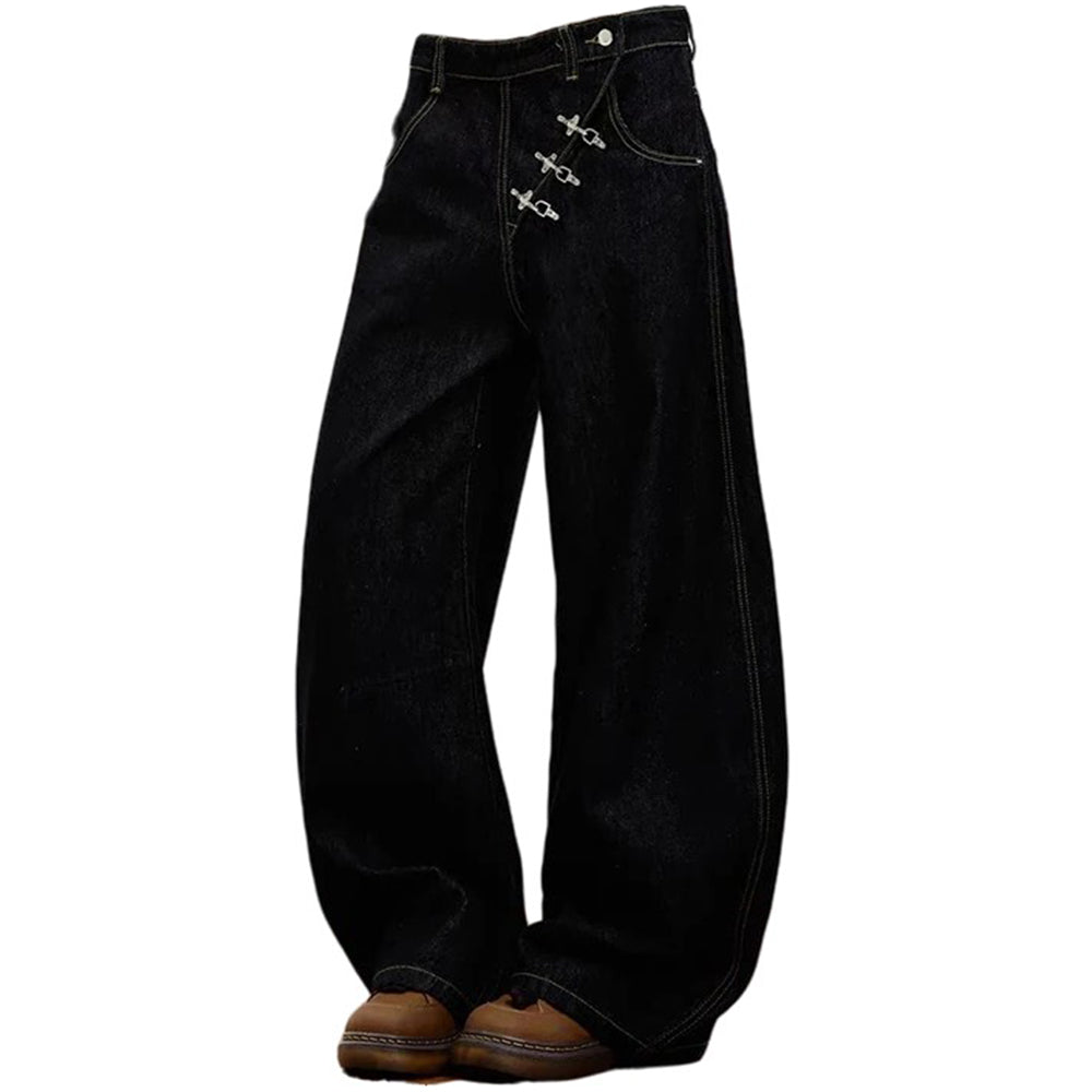 grunge black wide leg jeans boogzel clothing