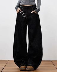 grunge black wide leg jeans boogzel clothing