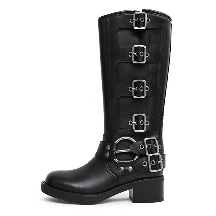 grunge buckle high boots boogzel clothing