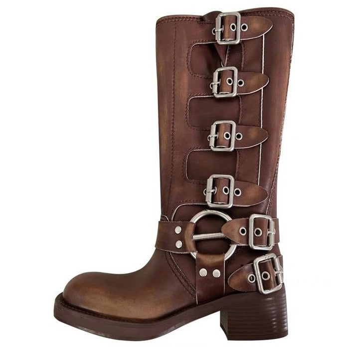 grunge buckle high boots boogzel clothing