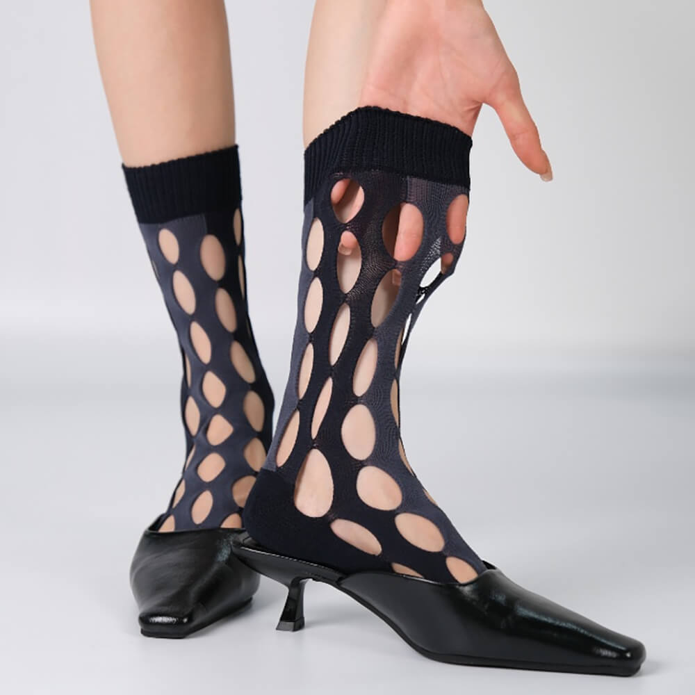 grunge cutout mesh socks boogzel clothing