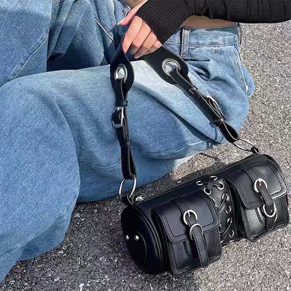 grunge lace up underarm bag boogzel clothing