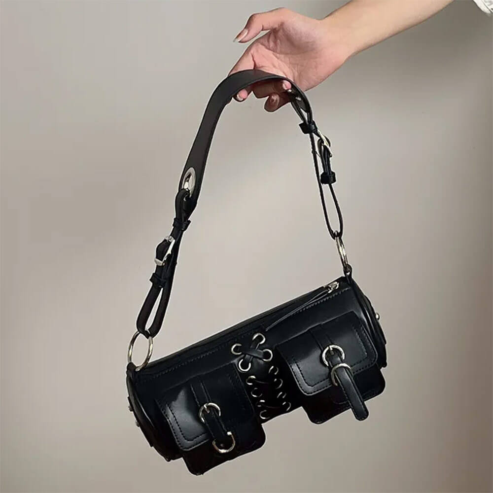 grunge lace up underarm bag boogzel clothing