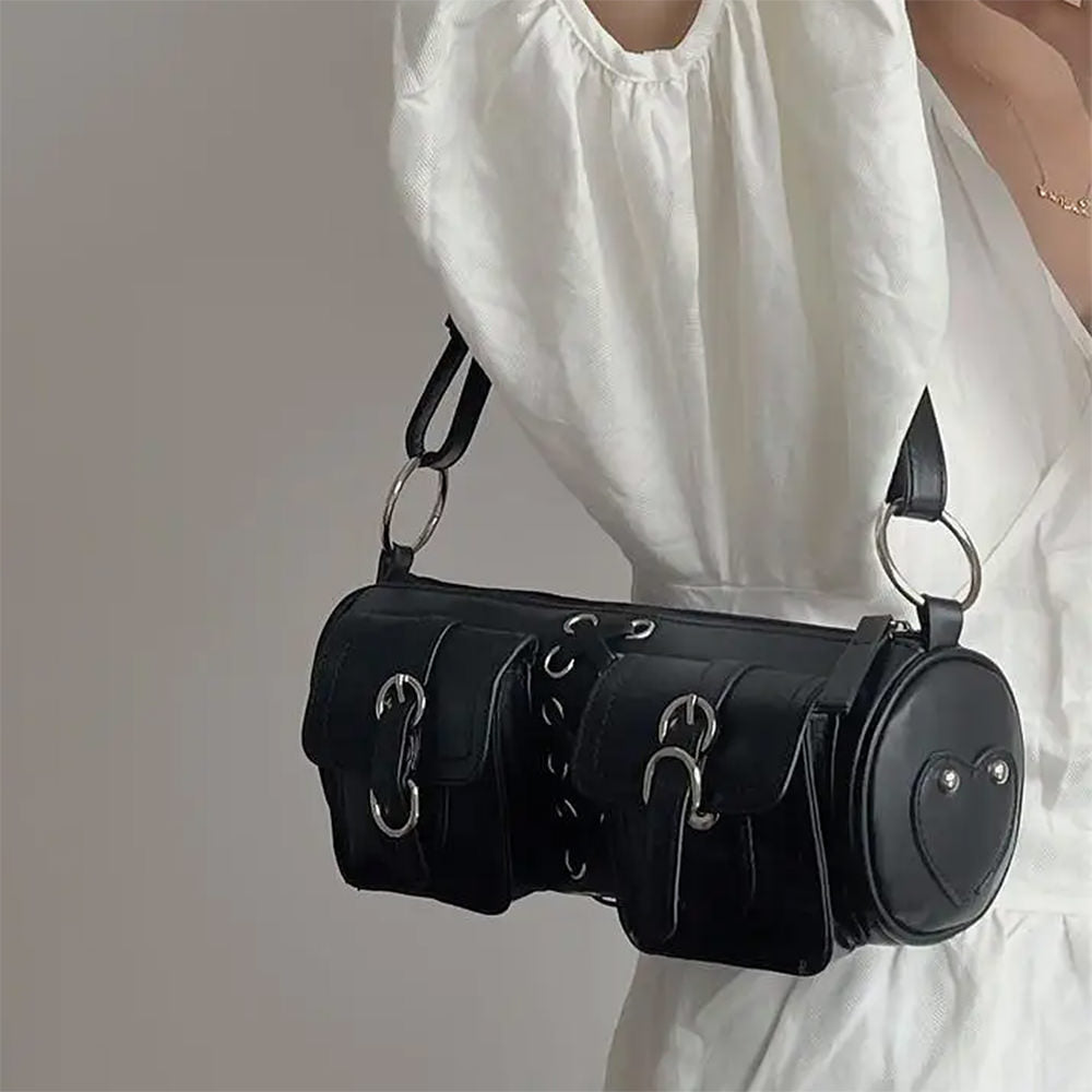 grunge lace up underarm bag boogzel clothing