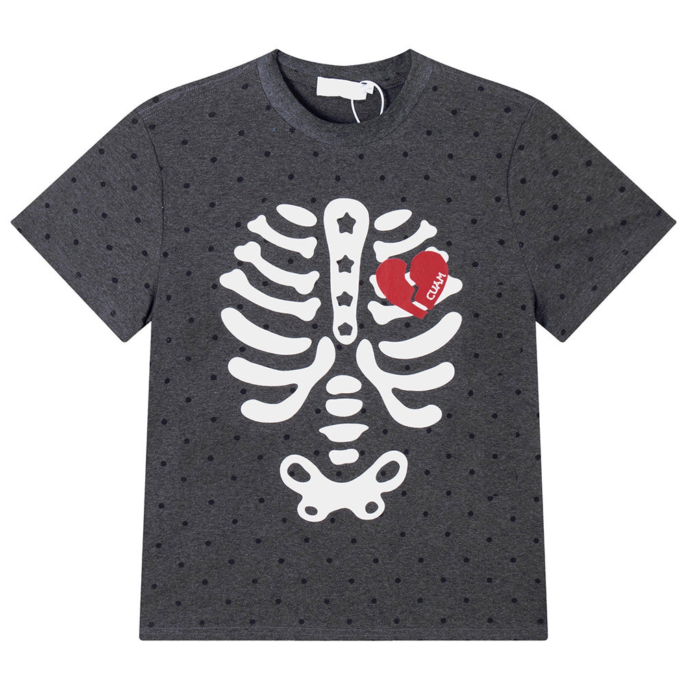 grunge skeleton heart print t-shirt boogzel clothing