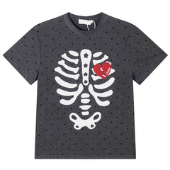 grunge skeleton heart print t-shirt boogzel clothing