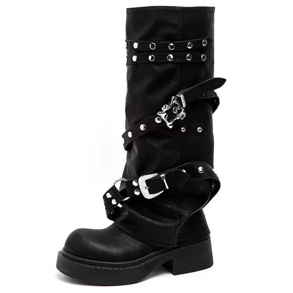 grunge sleaze combat buckle boots boogzel clothing