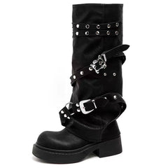 grunge sleaze combat buckle boots boogzel clothing