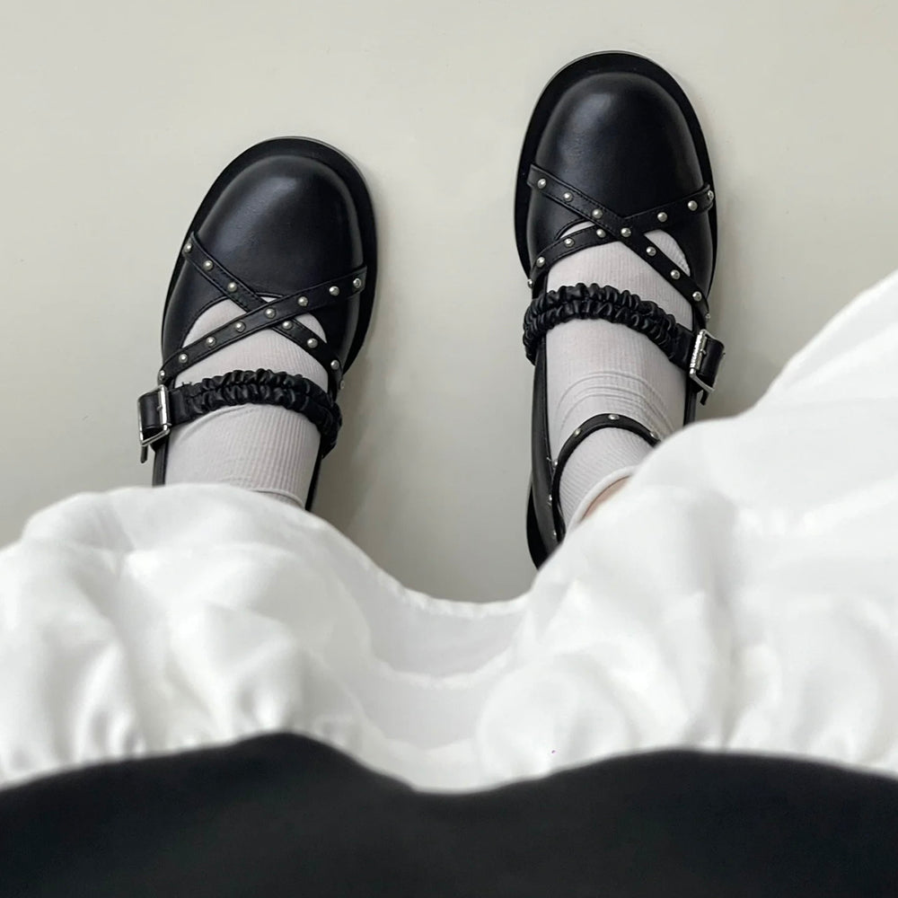 grunge studded mary janes boogzel clothing