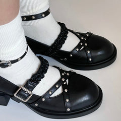 grunge studded mary janes boogzel clothing