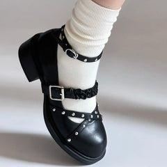 grunge studded mary janes boogzel clothing