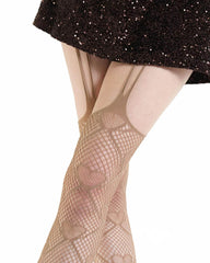 heart fishnet suspender tights boogzel clothing