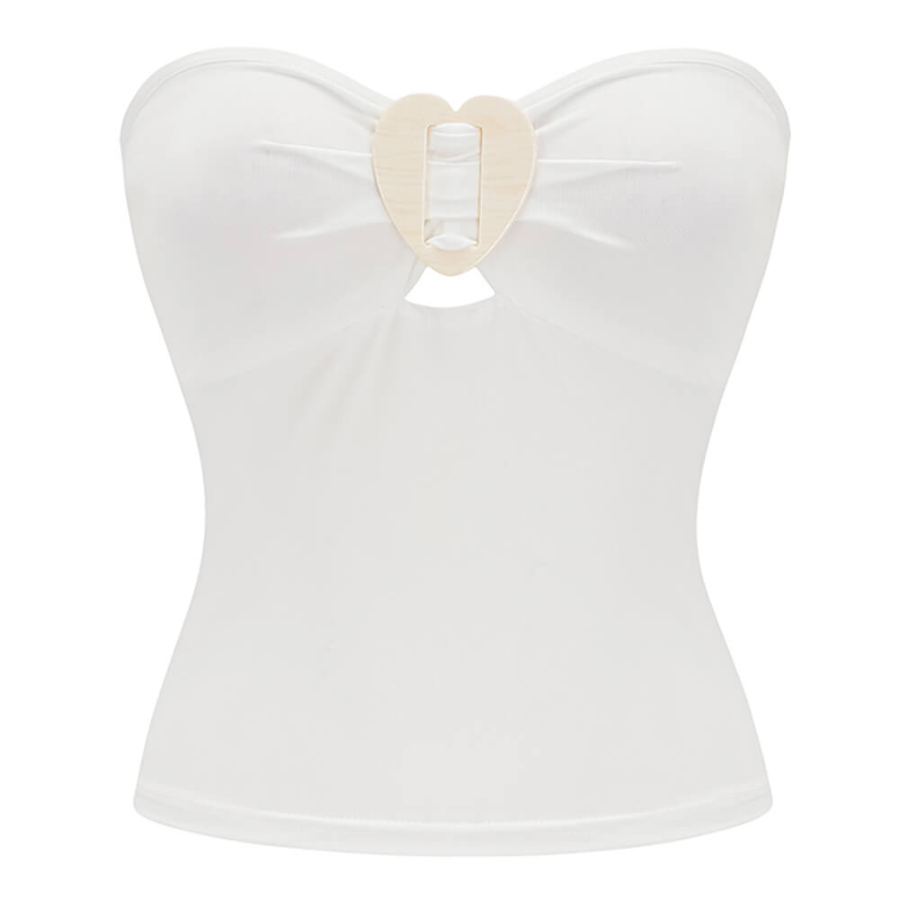 heart buckle tube top boogzel clothing