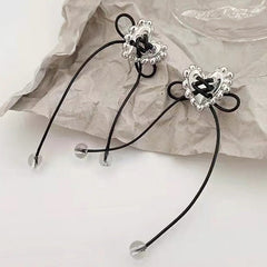 heart lace up earrings boogzel clothing