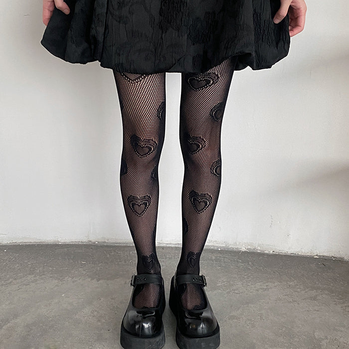 heart mesh tights boogzel clothing