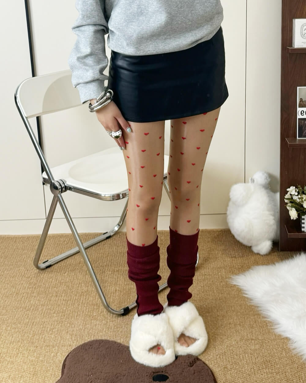 heart pattern tights boogzel clothing