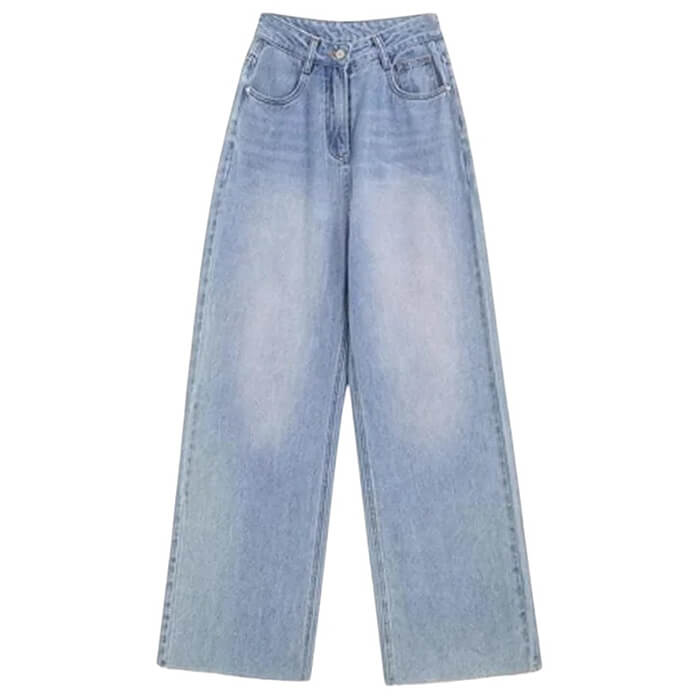 heart print pocket wide leg jeans boogzel clothing