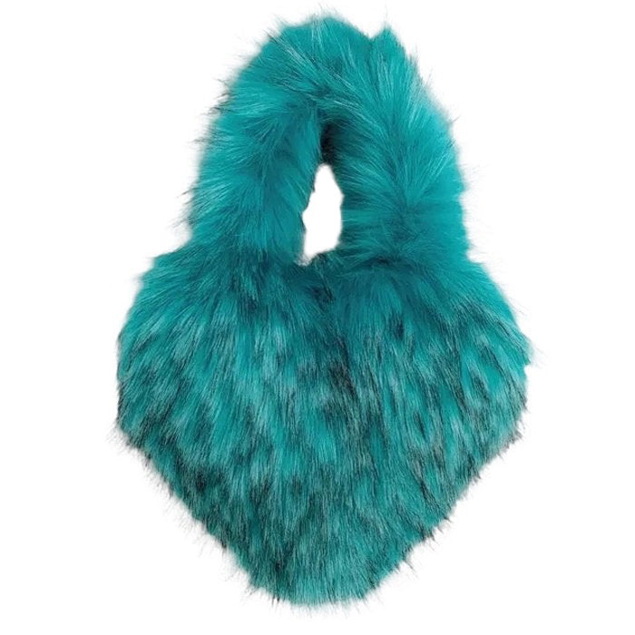 heart shape fuzzy handbag boogzel clothing