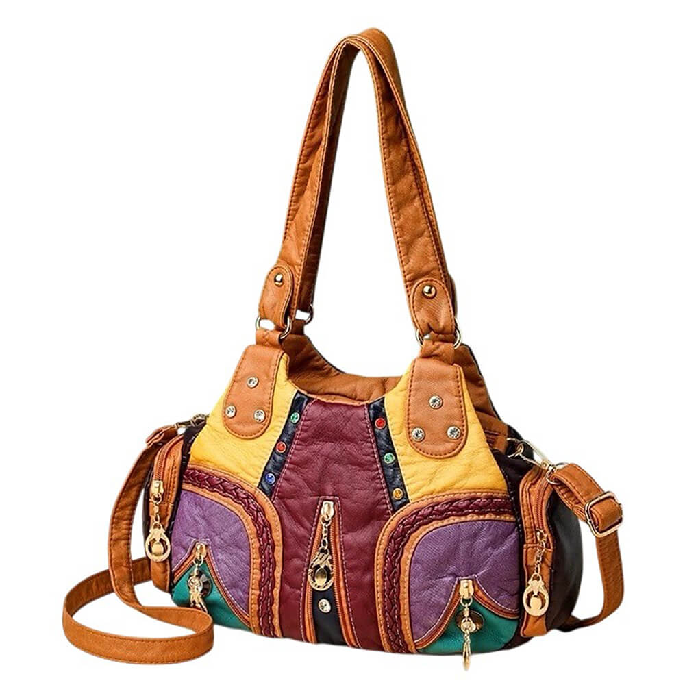 hippie aesthetic patchwork handbag boogzel clothing