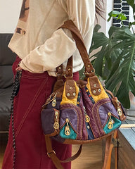 hippie aesthetic patchwork handbag boogzel clothing