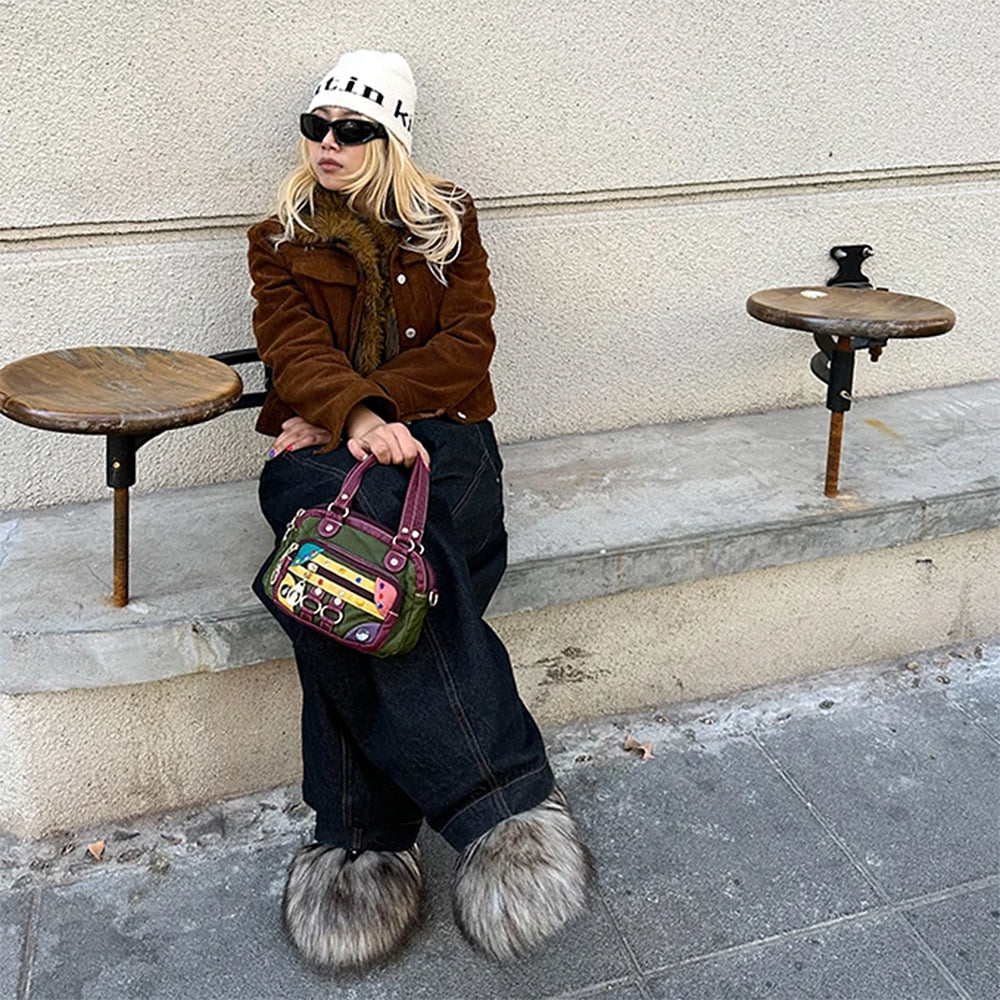 hippie aesthetic patchwork mini bag boogzel clothing