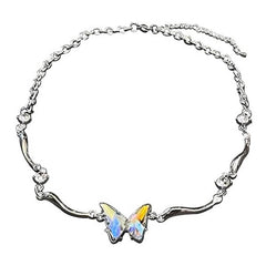 holographic butterfly metal necklace boogzel clothing