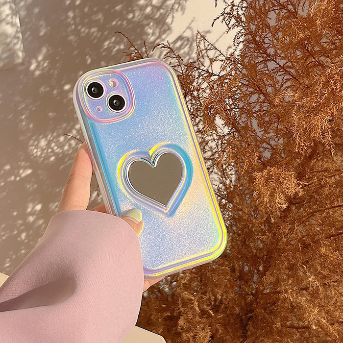 holographic heart phone case boogzel clothing