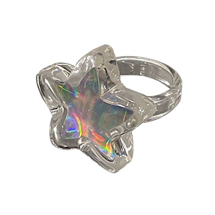 holographic star ring boogzel clothing