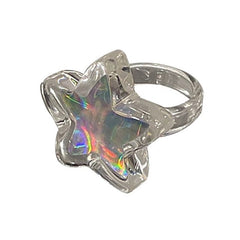 holographic star ring boogzel clothing