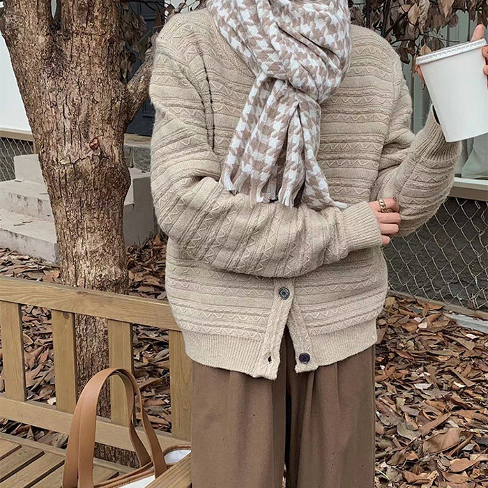 houndstooth knit scarf boogzel clothing