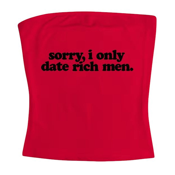 i date only rich men y2k tube top boogzel clothing