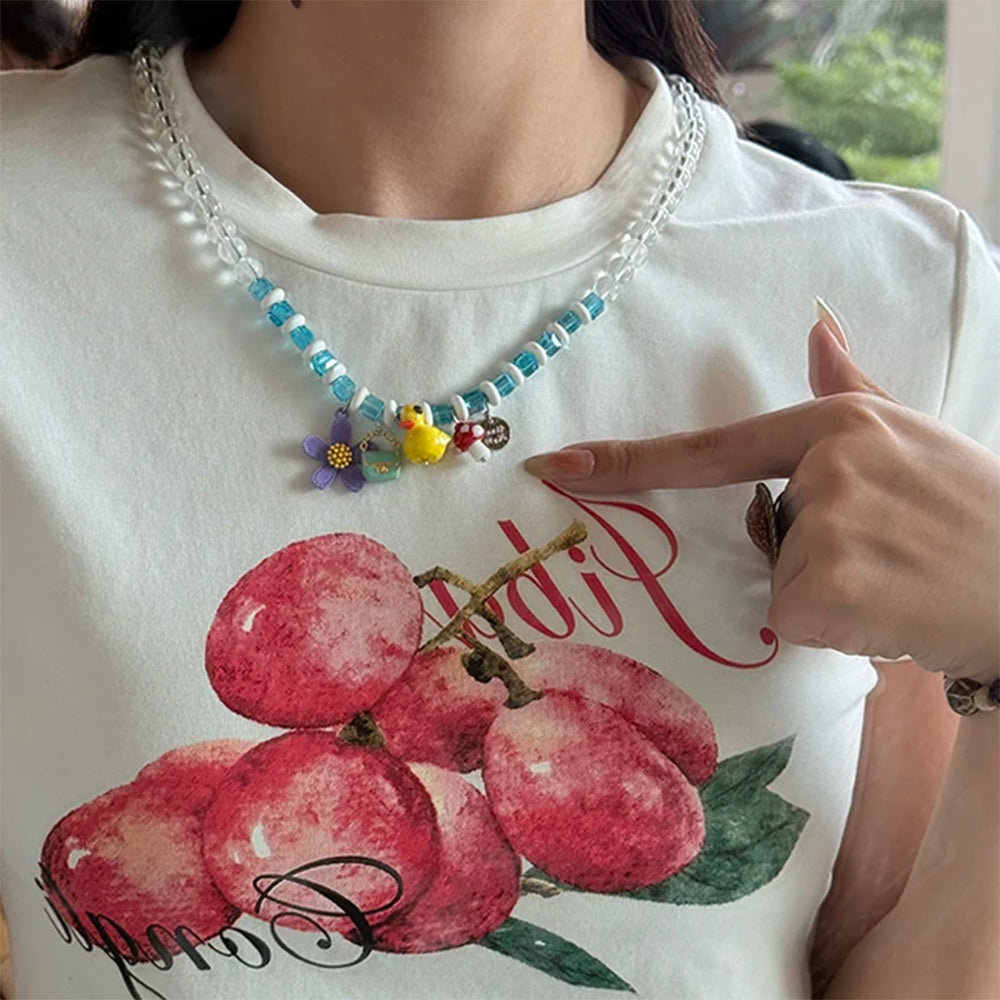indie aesthetic beaded necklace boogzel clothing