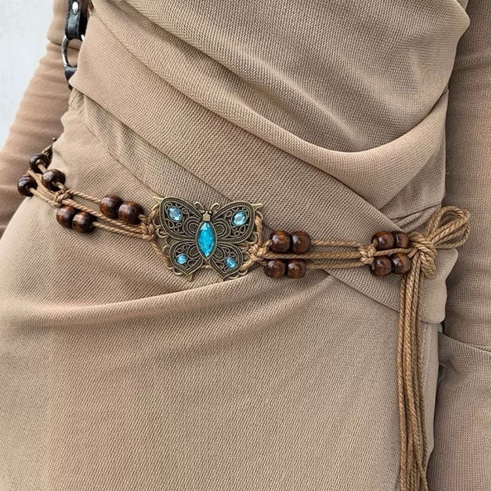 indie aesthetic butterfly beaded belt boogzel clothing