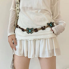 indie aesthetic butterfly beaded belt boogzel clothing