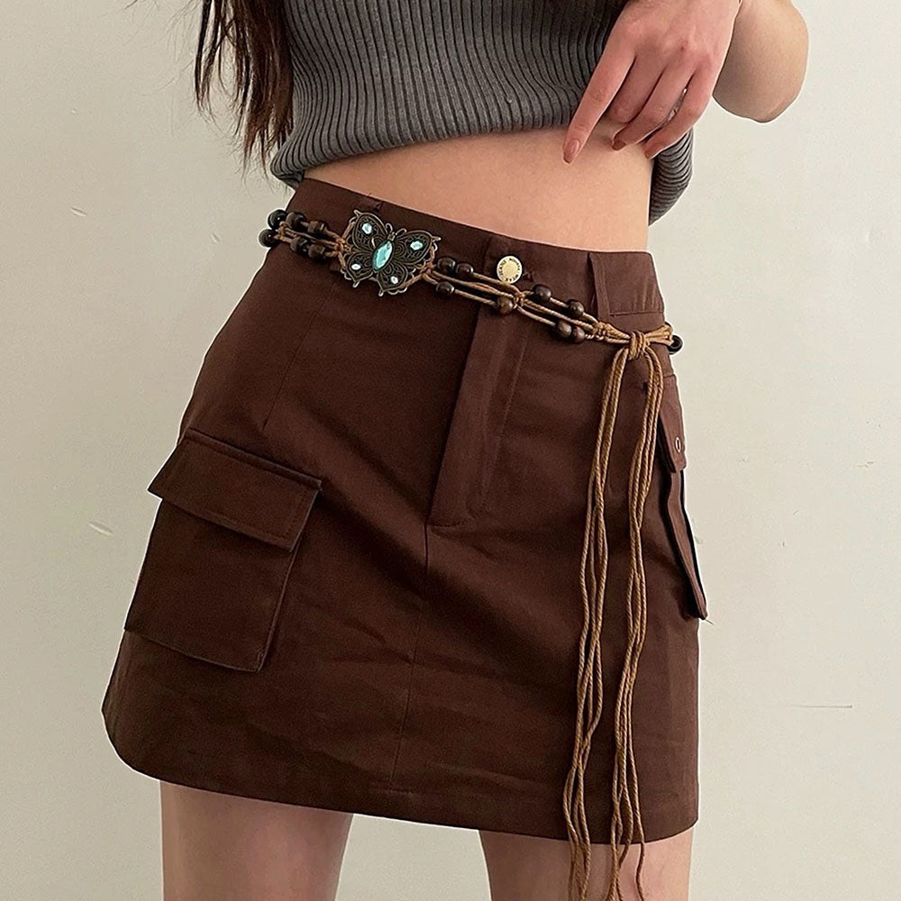indie aesthetic butterfly beaded belt boogzel clothing