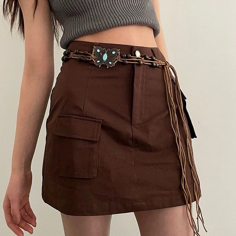 indie aesthetic butterfly beaded belt boogzel clothing