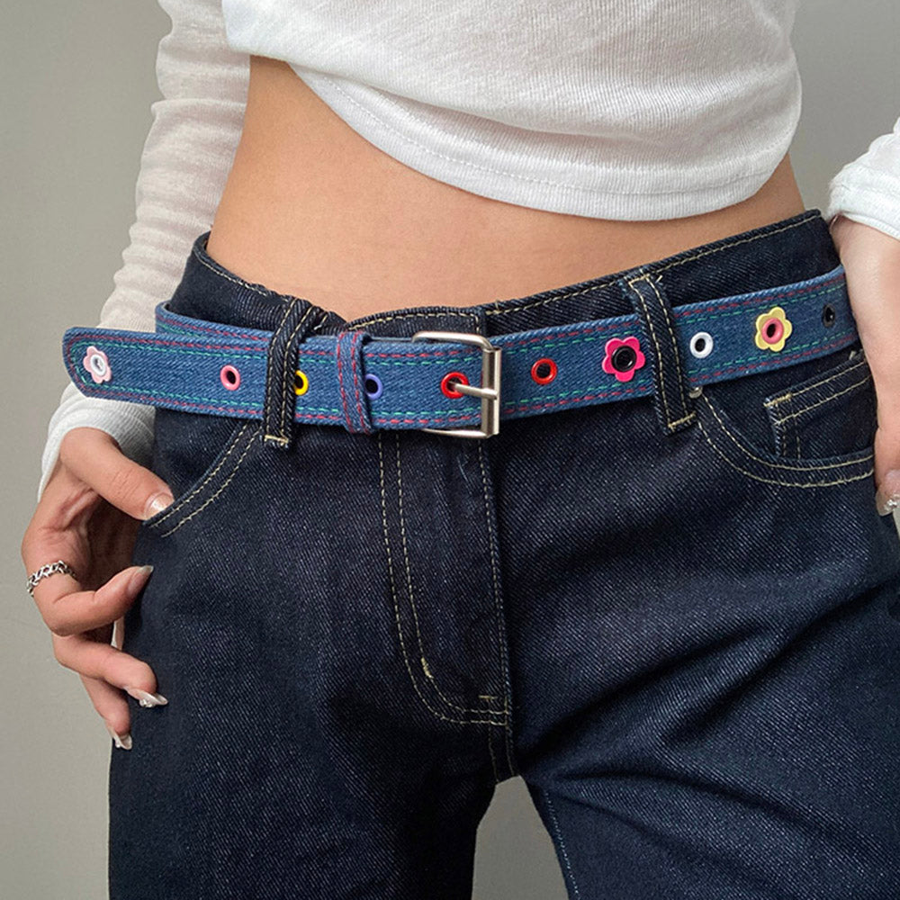 indie flower aesthetic denim belt boogzel clothing