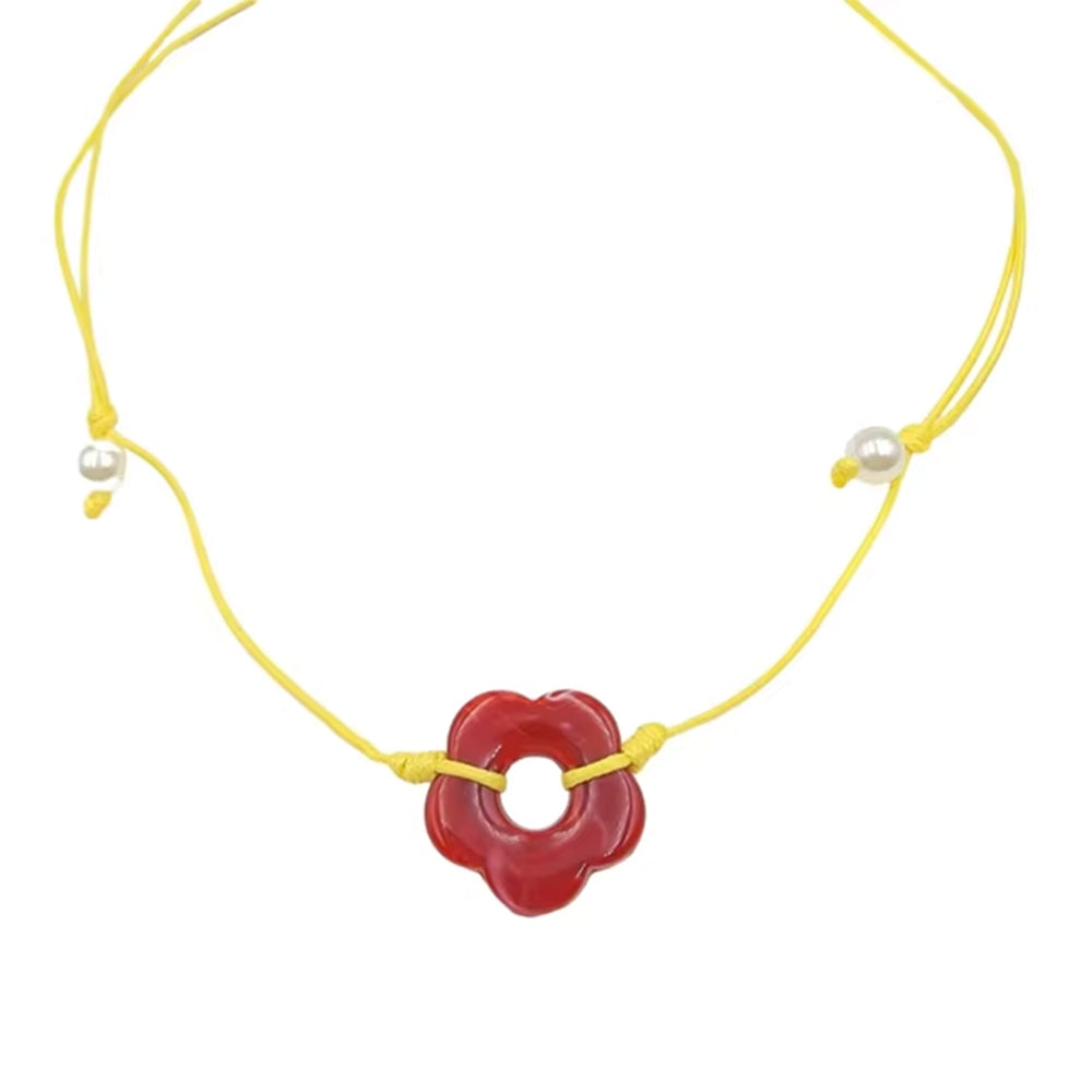indie flower cord necklace boogzel clothing