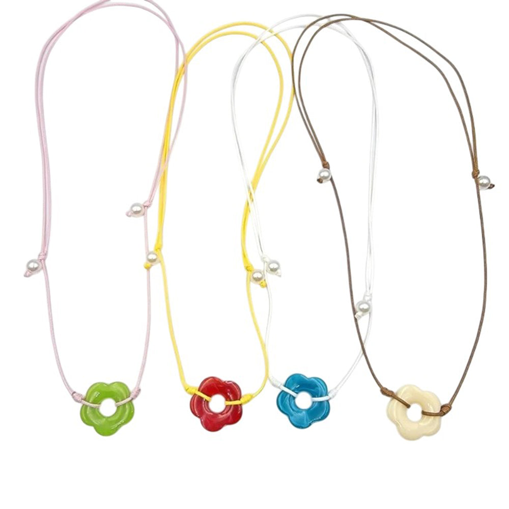 indie flower cord necklace boogzel clothing