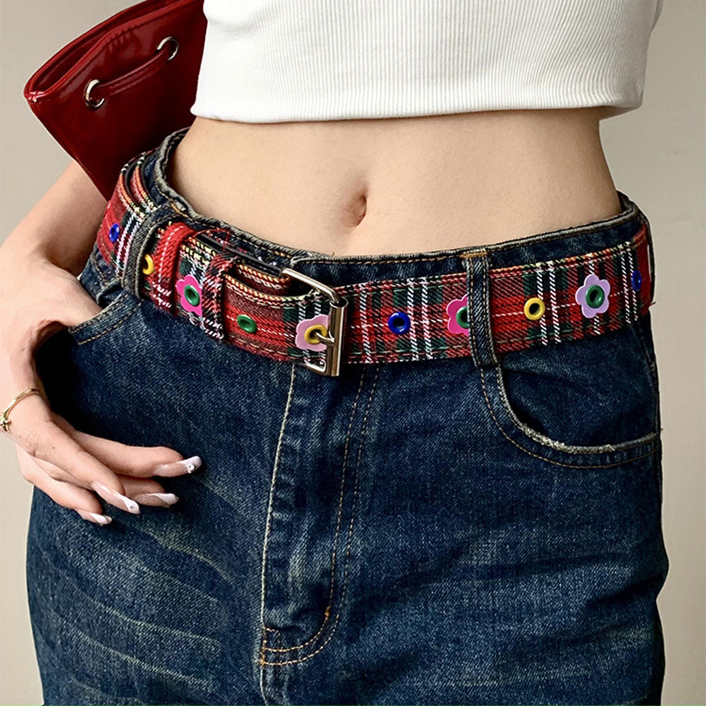 indie flower red plaid bel tboogzel clothing