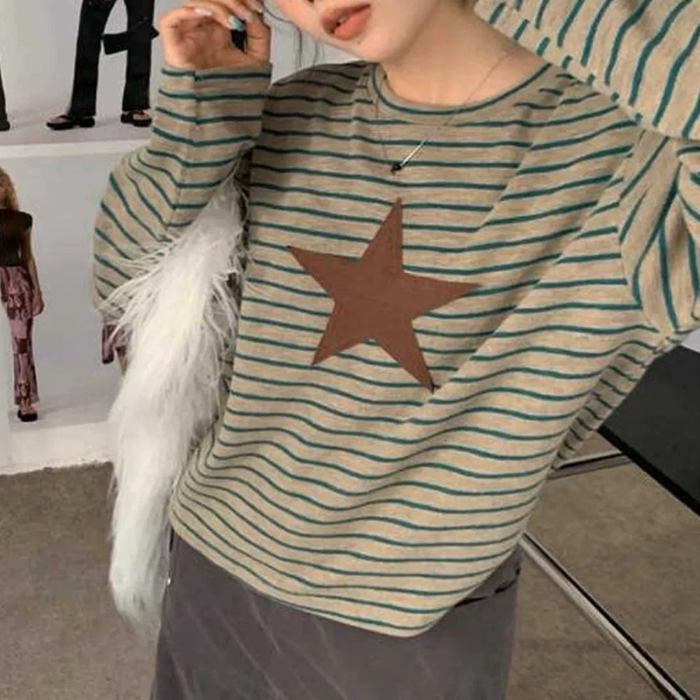 star striped long top boogzel clothing