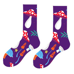 indie mushroom print socks boogzel clothing