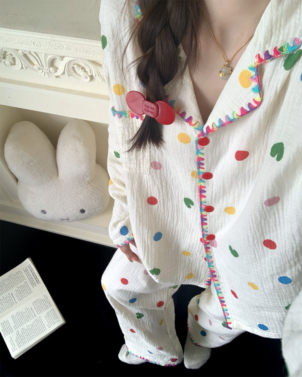 indie polka dot pajama set boogzel clothing