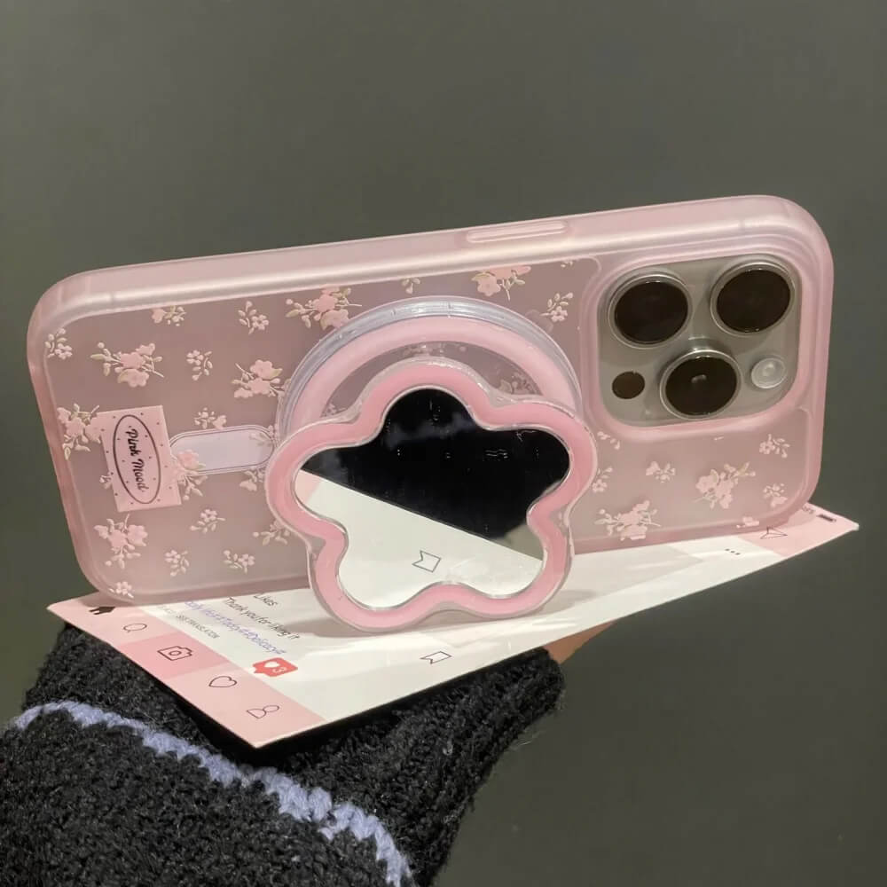 pink flower mirror grip boogzel clothing