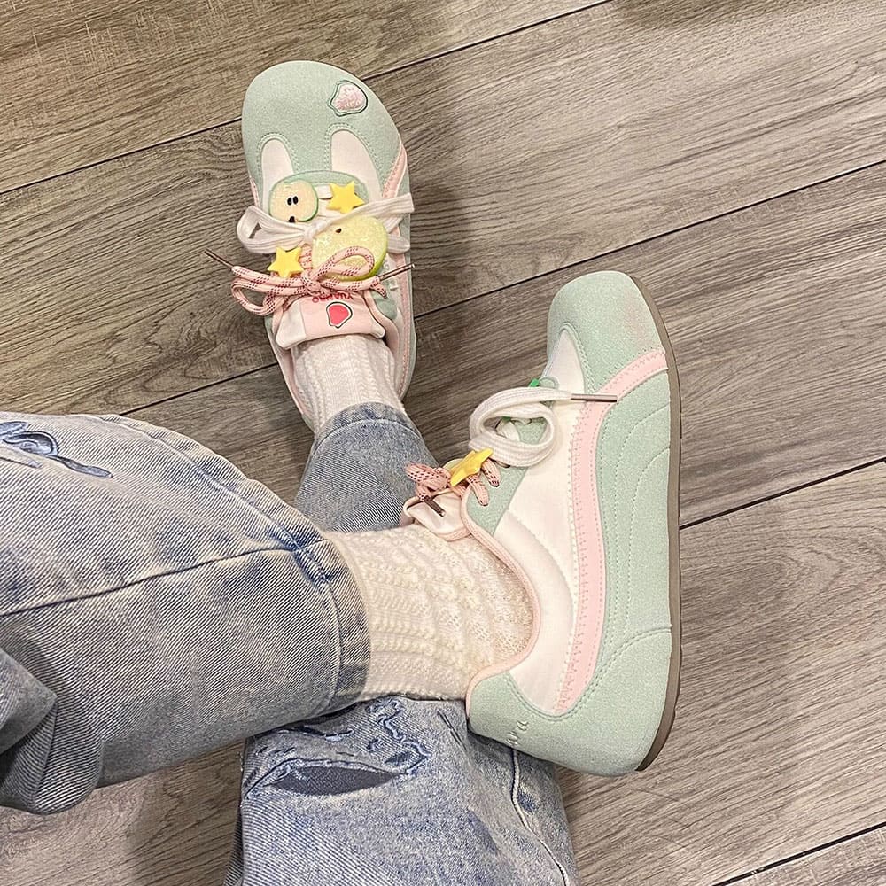 kawaii apple charm sneakers boogzel clothing