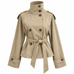 khaki belted trench jacket boogzel clothing