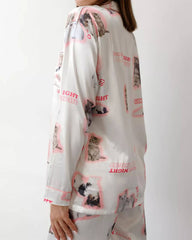 kitty satin pajama set boogzel clothing