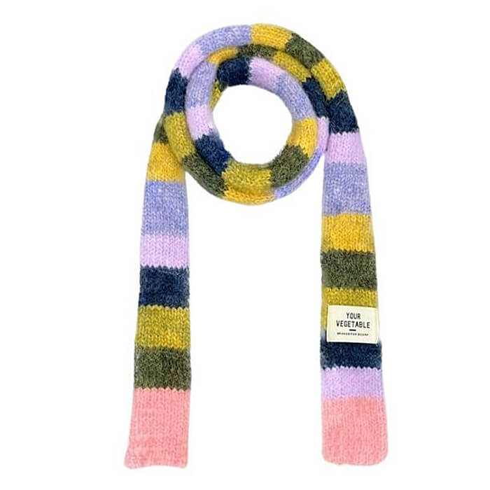 knit striped skinny scarf boogzel clothing