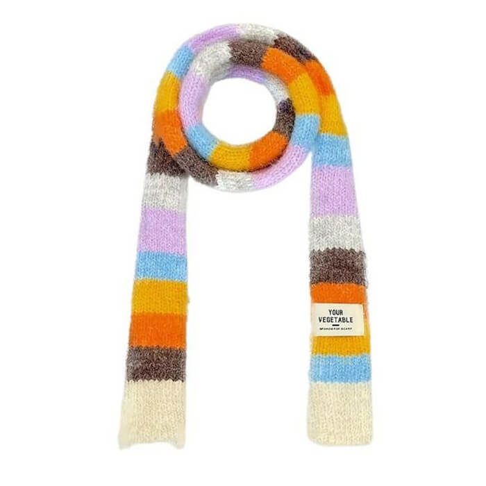 knit striped skinny scarf boogzel clothing