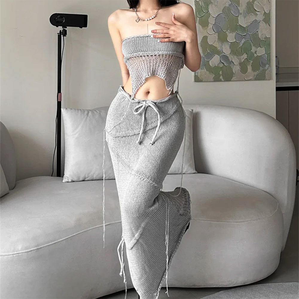 knit crochet maxi skirt boogzel clothing
